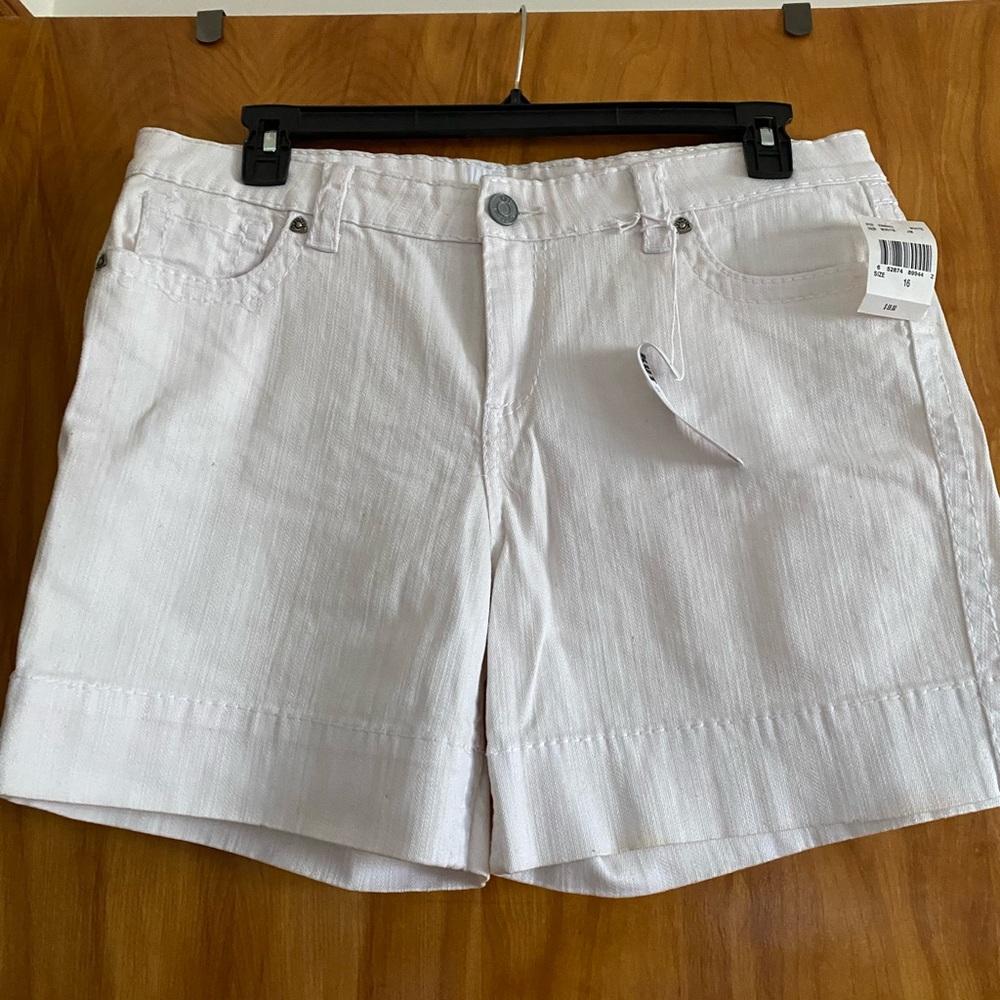 White denim shorts